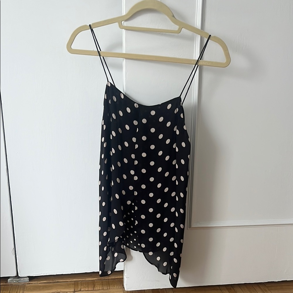 Intermix Black Polka Dot Spaghetti Strap Top